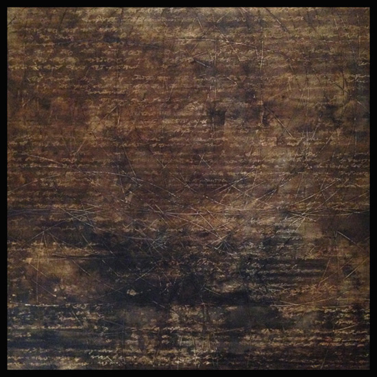 Tanya Bonello, Historia 400x400mm, gypsum, gold leaf and oil on board, 2016