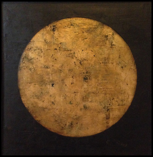 Tanya Bonello, Portrails 500x520mm, gypsum, gold leaf and oil on board, 2015