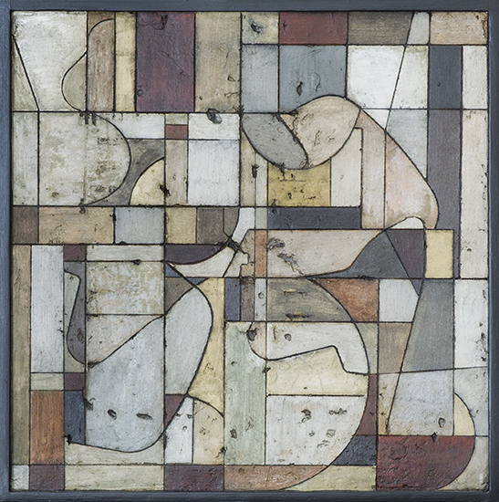 Tanya Bonello, Cubist space1 400x0400mm, gypsum and oil on board, 2013