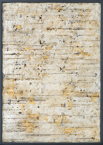 Tanya Bonello, Openbook no1 600x415mm, gypsum, silver leaf and oil on board, 2014