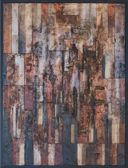 Tanya Bonello, Cubist rectangle homage, 600x450mm, gypsum and oil on board, 2012