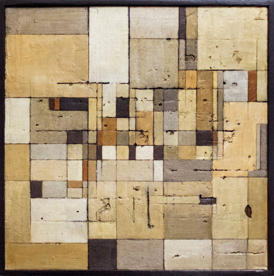 Tanya Bonello, Open and closed spaces, 400x400mm, gypsum and oil on board, 2013
