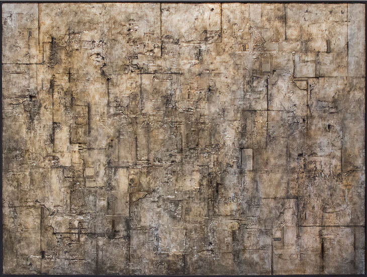 Tanya Bonello, Quondam 1015x1360mm, gypsum, silver leaf and oil on board, 2012