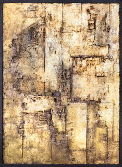 Tanya Bonello, Gold, 600x435mm, gypsum, gold leaf and oil on board, 2013