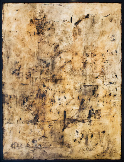 Tanya Bonello, Gold tabula, 600x450mm, gypsum, gold leaf and oil on board, 2012