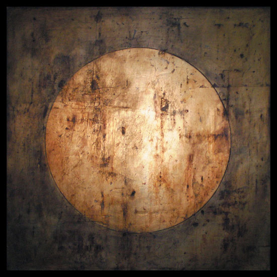 Tanya Bonello, Golden sphere, 400x400mm, gypsum, gold leaf and oil on board, 2009
