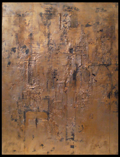 Tanya Bonello, Gold, 600x450mm, gypsum, gold leaf and oil on board, 2010