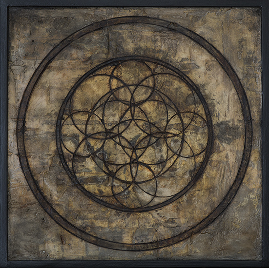 Tanya Bonello, Sacred space no4 300x300mm, gypsum and oil on board, 2012
