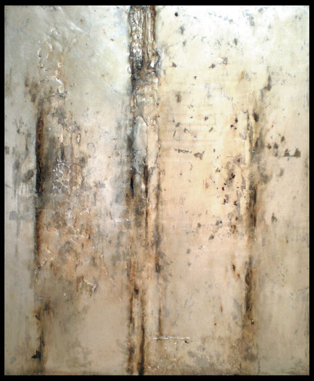 Tanya Bonello, Lunar series no9, 600x500mm, gypsum, silver leaf and oil on board, 2007