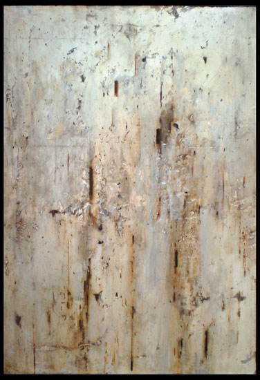 Tanya Bonello, Lunar series no10, 600x415mm, gypsum, silver leaf and oil on board, 2007