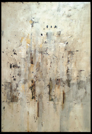 Tanya Bonello, Lunar series no12, 600x415mm, gypsum, silver leaf and oil on board, 2007