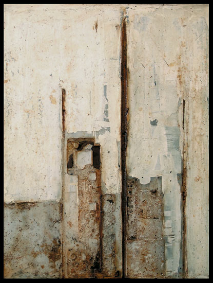 Tanya Bonello, Union of opposing complimentaries, No 17, 600x450mm, gypsum and oil on board, 2004