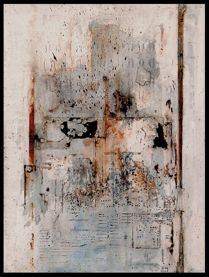 Tanya Bonello, Union of opposing complimentaries, No 7, 600x450mm, gypsum and oil on board, 2004
