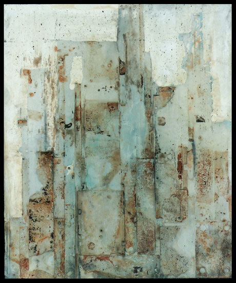 Tanya Bonello, Union of opposing complimentaries, No13, 600x500mm, gypsum and oil on board, 2004