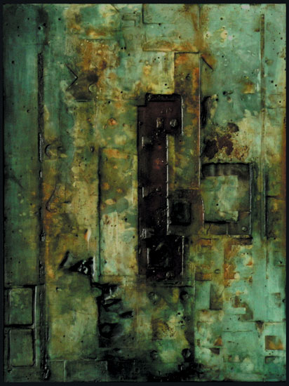 Tanya Bonello, Homage series, no 125, 600x450mm, gypsum and oil on board, 2004