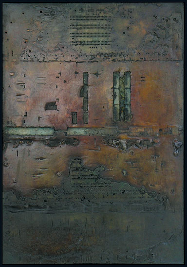 Tanya Bonello, Homage series, No 88, 600x415mm, gypsum and oil on board, 2003