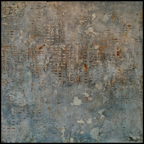 Tanya Bonello, Vestige series, No 36, Daylight, 1000x1000mm, gypsum and oil on board, 2003
