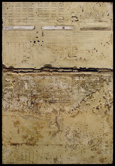 Tanya Bonello, Vestige series, No 23, 600x415mm, gypsum and oil on board, 2002