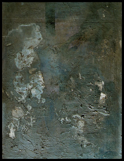 Tanya Bonello, Aluminium series, Untitled, 800x600mm, aluminium paint and oil on board, 2001