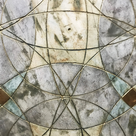 Tanya Bonello, Fine lines study (detail) 400x300mm, gypsum and oil on board, 2013